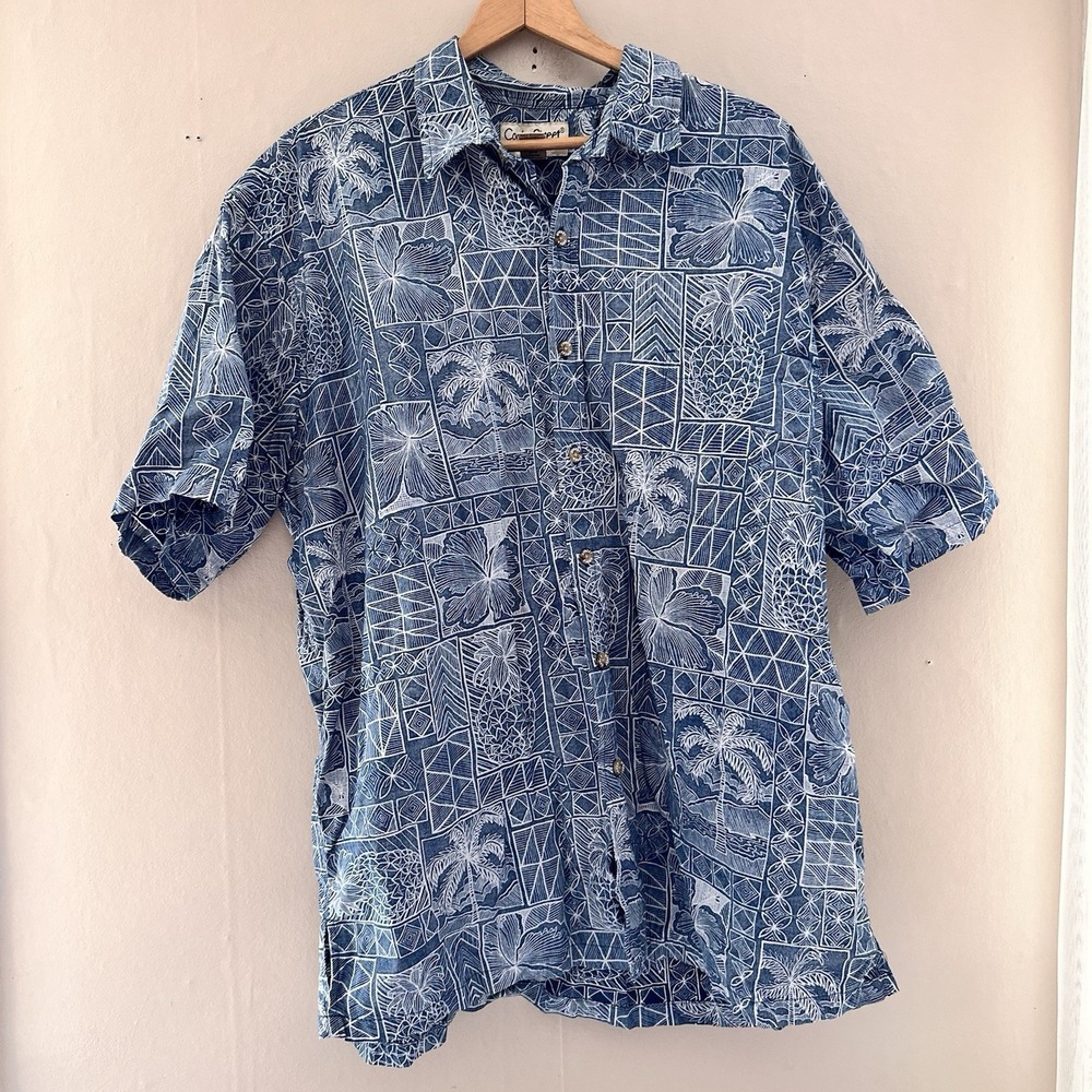 Cooke Street Honolulu Mens Aloha Shirt Size 2XL Cotton Tropical Resort Vacation